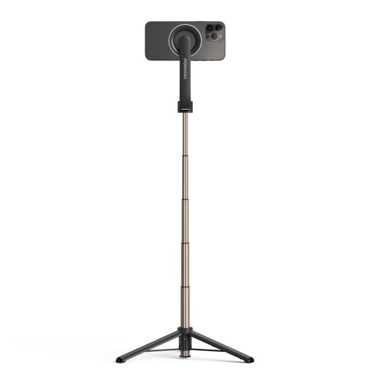 Porodo Magnetic Selfie Stick 64.5cm Extendable with 3 Leg Tripod and Remote Control