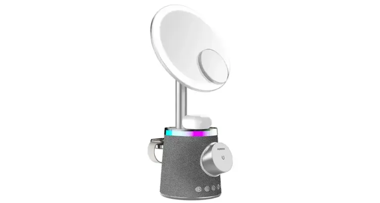 Porodo Makeup Mirror Wireless Charger & Speaker with RGB Lights