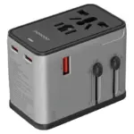 Porodo Mega Volt Universal Travel Adapter - Silver Black