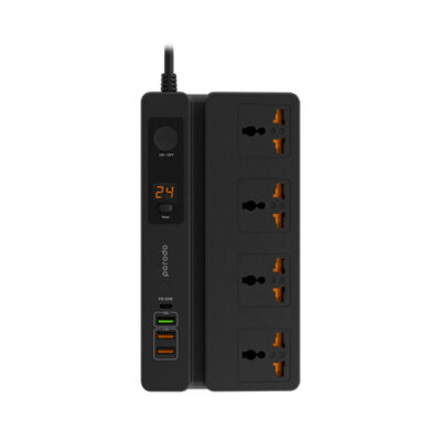 Porodo Multi-Function Socket with Phone Stand and Digital Timer