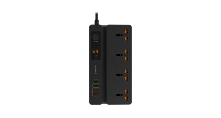 Porodo Multi-Function Socket with Phone Stand and Digital Timer