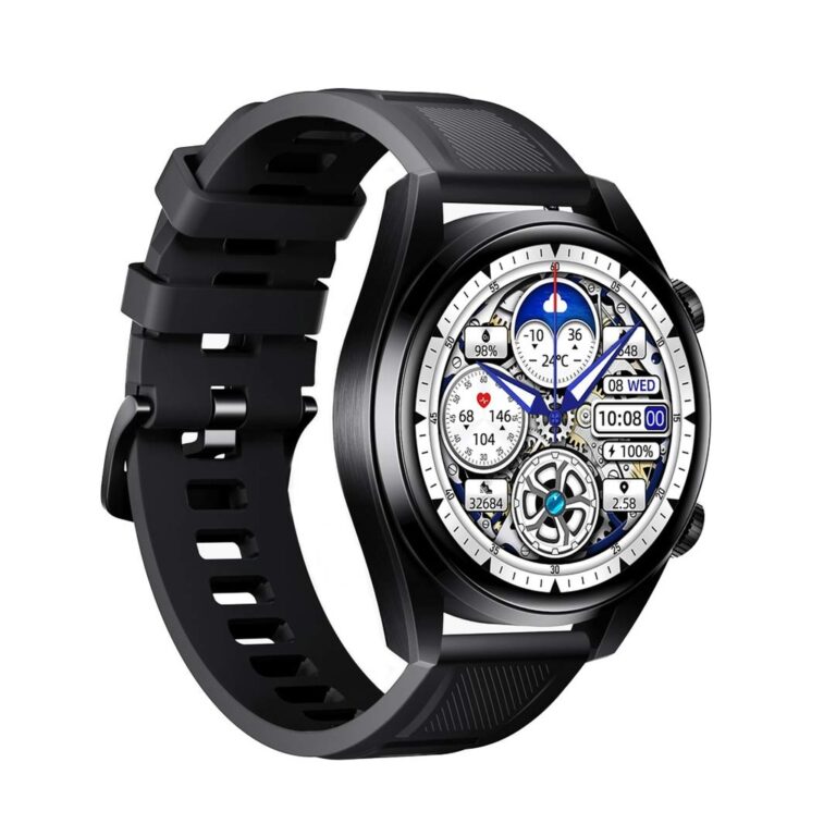 Porodo Nebula Smart Watch Black dial with Black Silicone Band