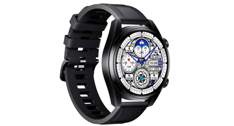 Porodo Nebula Smart Watch Black dial with Black Silicone Band