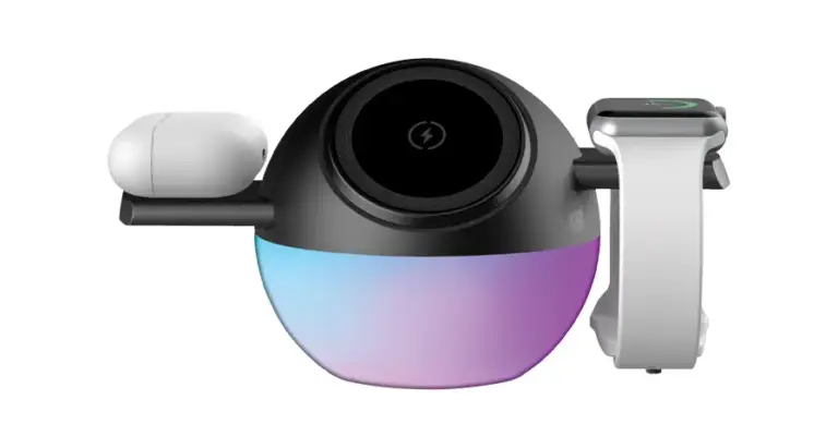 Porodo Orbix 3-In-1 Wireless Charger with Adjustable Ambient Light