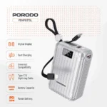 Porodo Petite 20000mAh Power Bank with Integrated Type-C & Lightning Cable