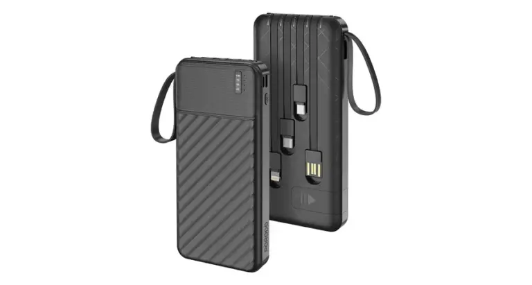 Porodo Piano 10000mAh Power Bank with Integrated Cables