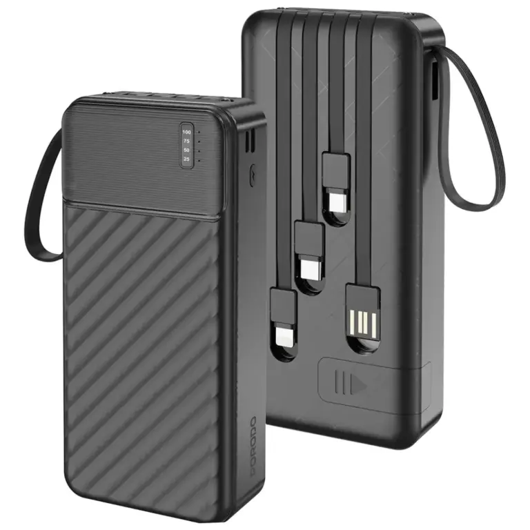 Porodo Piano 20000mAh Power Bank with Integrated Cables