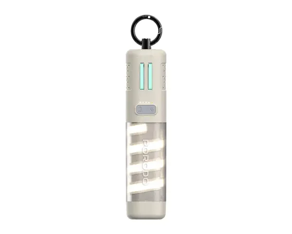 Porodo PowerBeam 5000mAh Power Bank with Built-In Flashlight - Khaki