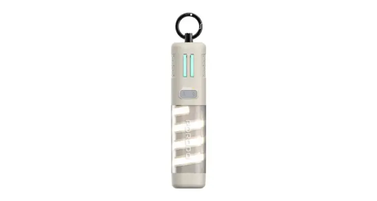 Porodo PowerBeam 5000mAh Power Bank with Built-In Flashlight - Khaki