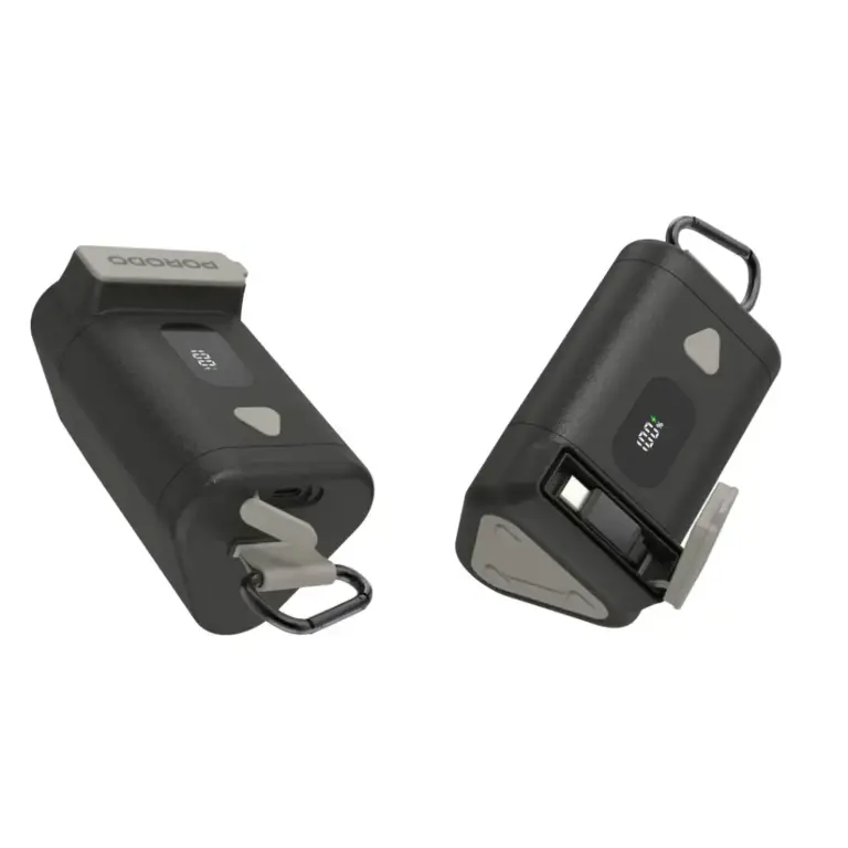 Porodo Power Bank 15000mAh with Type-C Retractable cable- Black