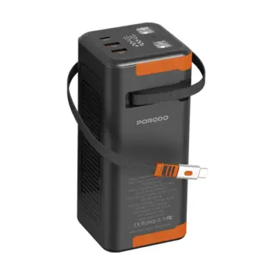 Gadget Pulse Kenya 58 Porodo Power Boost 50000mAh Power Bank with Retractable Type-C Cable