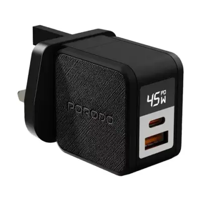 Porodo Quantum GaN 45W Multi-Port Charger with Digital Display