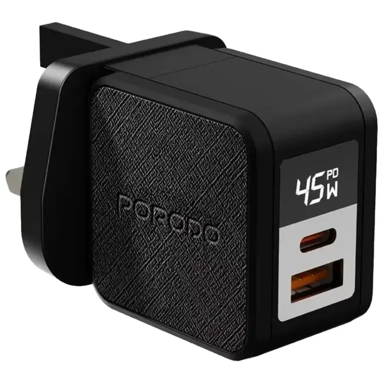 Porodo Quantum GaN 45W Multi-Port Charger with Digital Display
