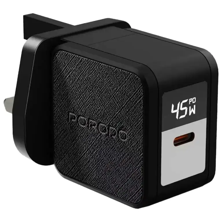 Porodo Quantum GaN 45W USB-C Wall Charger with Digital Display