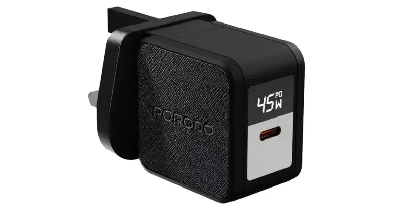 Porodo Quantum GaN 45W USB-C Wall Charger with Digital Display