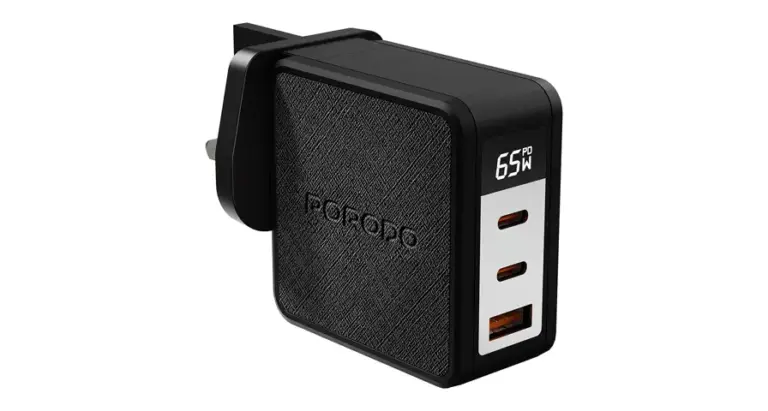 Porodo Quantum GaN 65W Multi-Port Charger with Digital Display