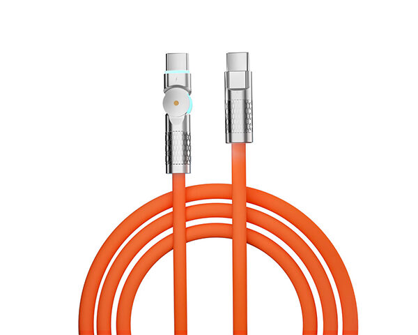 Porodo Single Head Rotating Cable PD100W, Type-C to Type-C 100W: 1M