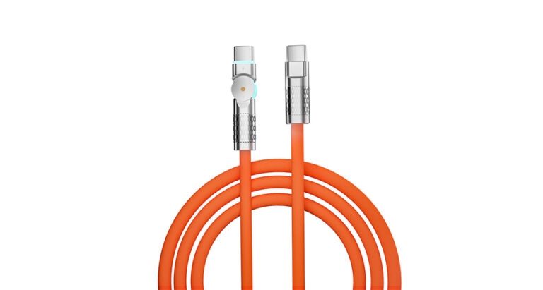 Porodo Single Head Rotating Cable PD100W, Type-C to Type-C 100W: 1M