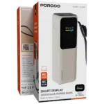 Porodo Smart Display 20000mAh Power Bank with Built-In Type-C Cable