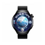 Porodo Smart Watch Sfera Round Titanium with Extra Orange Band
