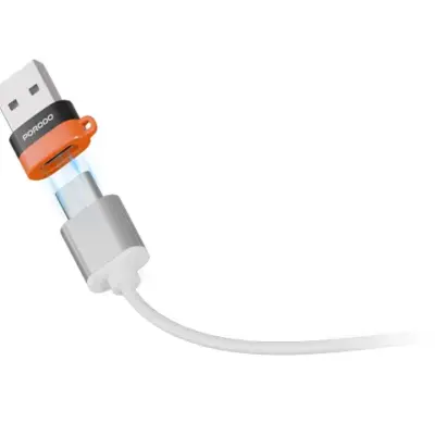 Porodo SnapCharge USB-A to USB-C Converter - Black & Orange