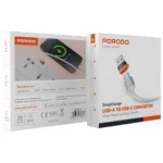 Porodo SnapCharge USB-A to USB-C Converter - Black & Orange