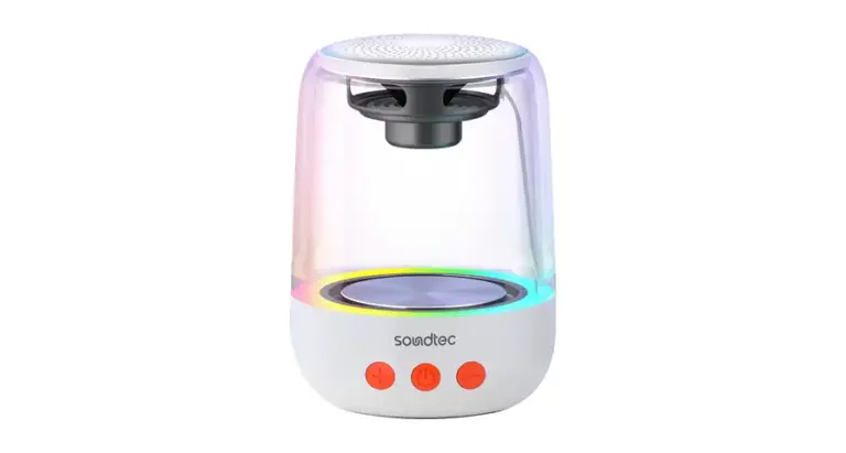 Porodo Soundtec Crystal-Glow Mini Bluetooth Speaker with TWS Pairing & Hands-Free Calls