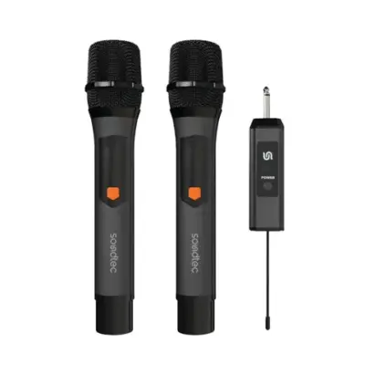 Porodo Soundtec Duo Mic Aluminum Rechargeable Wireless Microphone