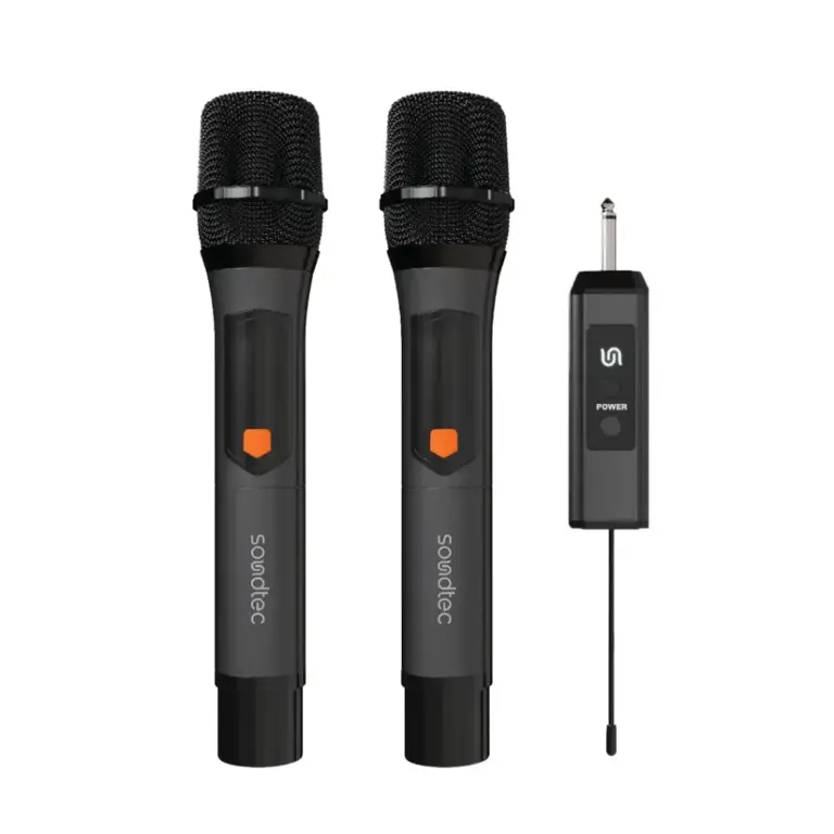 Porodo Soundtec Duo Mic Aluminum Rechargeable Wireless Microphone