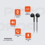 Porodo Soundtec Stereo Earphones 1.2m