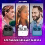 Porodo Soundtec Wireless ANC In-Ear Earbuds with -24dB Active Noise Cancellation & Touch Controls
