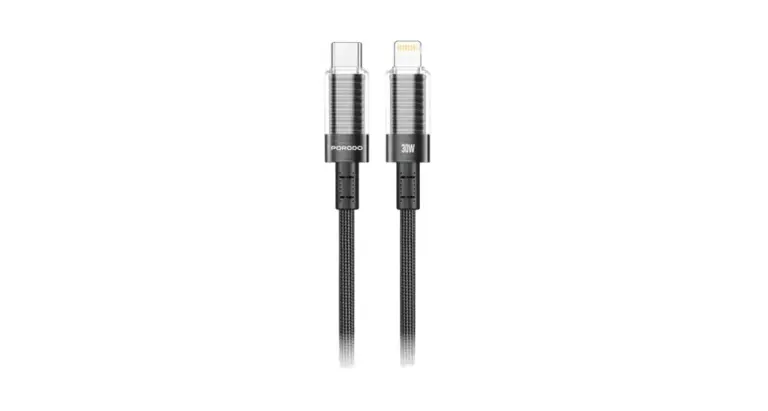 Porodo Transparent Shell USB-C To Lightning Cable