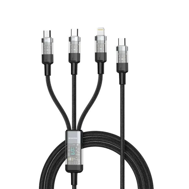 Porodo Transparent Type-C Input Fast Charging Cable