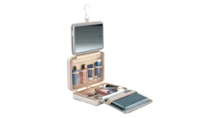 Porodo Travel Makeup Case with Detachable LED Mirror & Hanging Hook