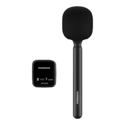 Porodo Two-Device Connect Handheld Lavalier Microphone