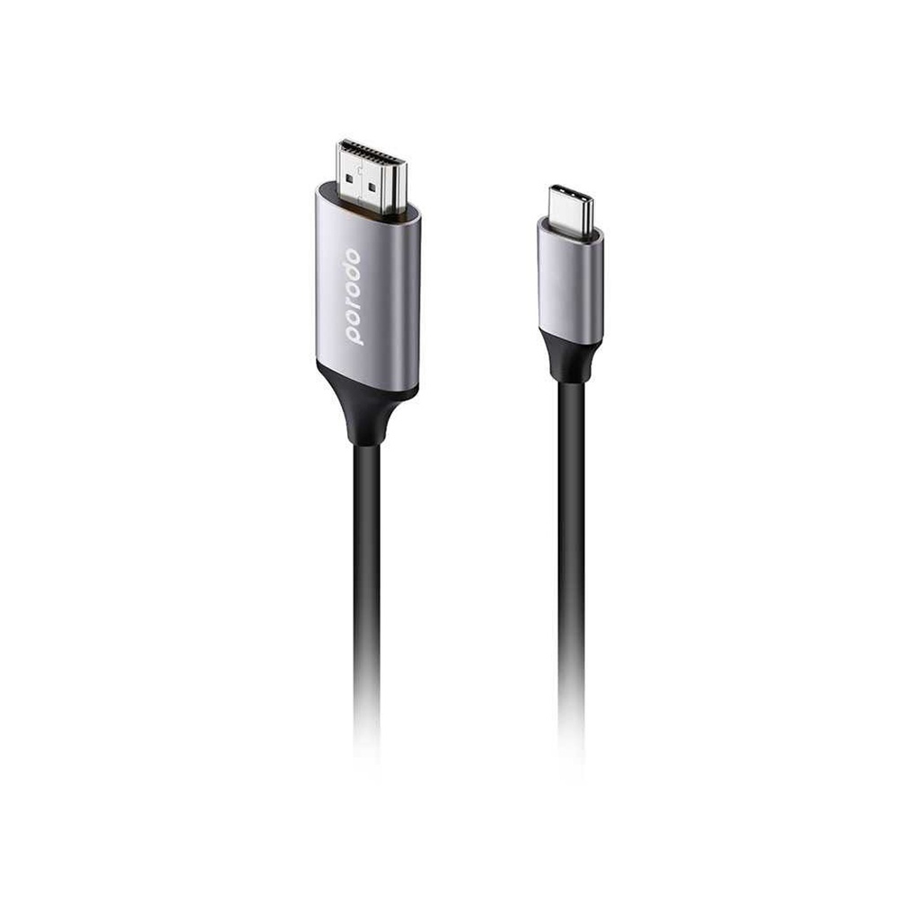 Porodo Type-C to 4K HDMI Cable 2m with Premium Aluminum Finish