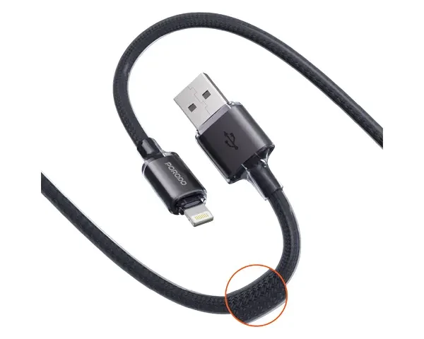 Porodo USB-A to Lightning Braided Cable