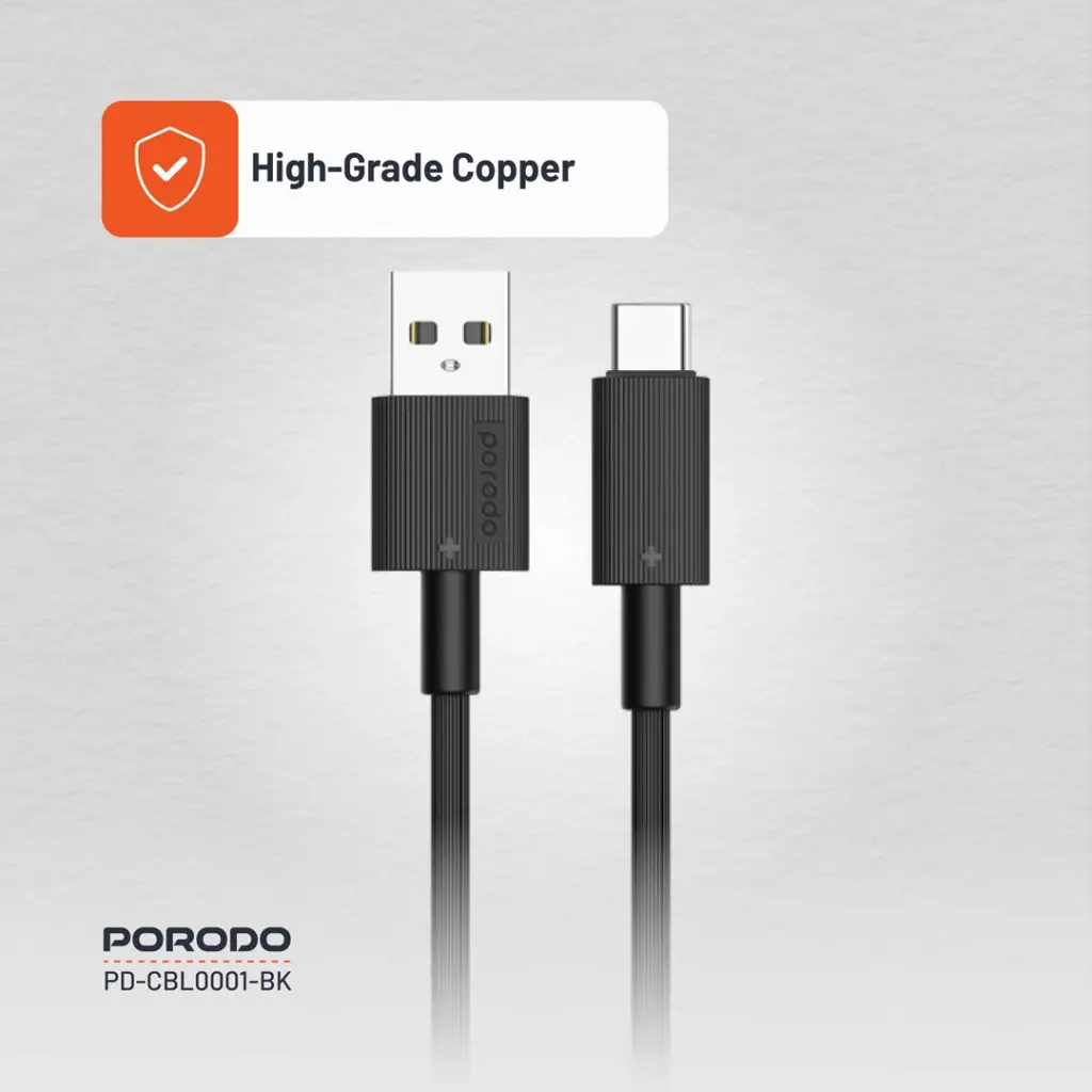 Porodo USB-A to Type-C Durable Charging Cable