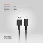 Porodo USB-A to Type-C Durable Charging Cable