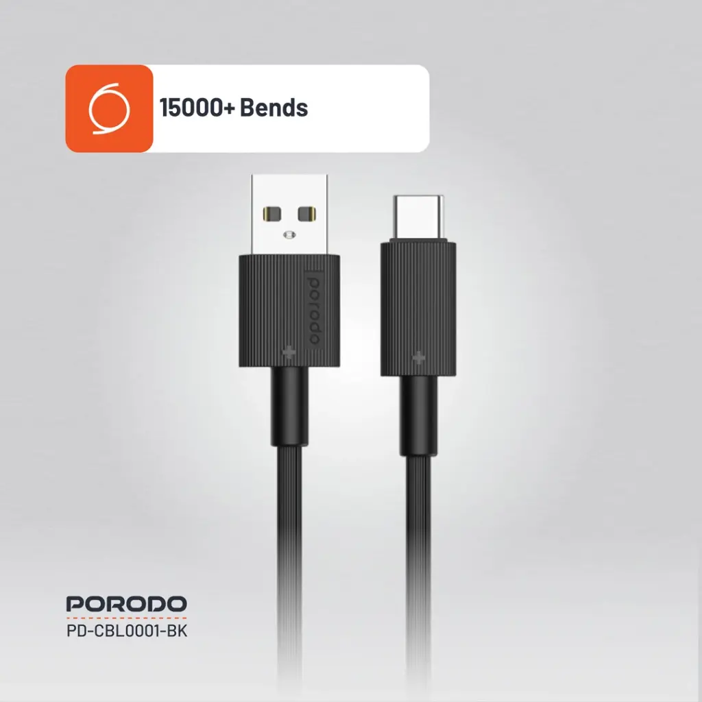 Porodo USB-A to Type-C Durable Charging Cable