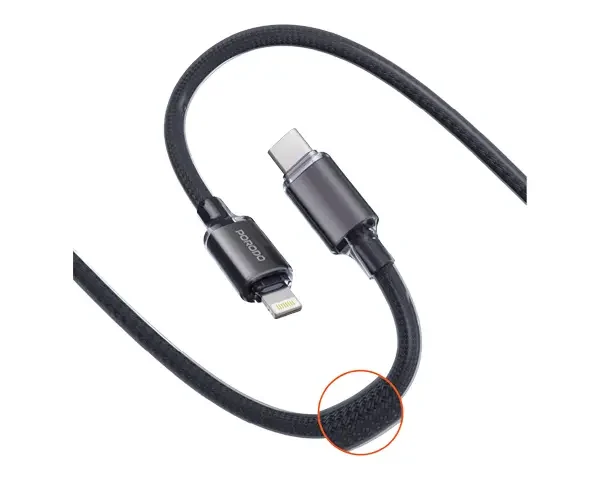 Porodo USB-C to Lightning Braided Cable