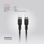 Porodo USB-C to USB-C Aluminum Braided Cable