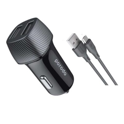Gadget Pulse Kenya 56 Porodo Ultimate Car Charger Dual Port with Micro USB Cable