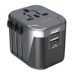 Porodo Universal Travel Charger 2.4A Dual Fuse Ac Output International Plugs