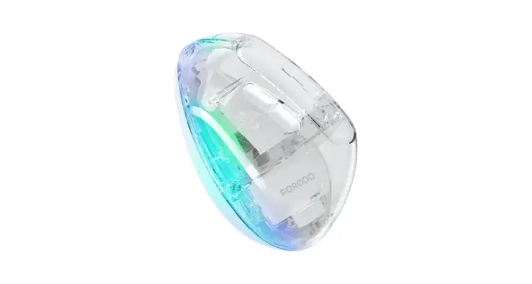 Porodo Vertical 4800 DPI Wireless Mouse - Transparent