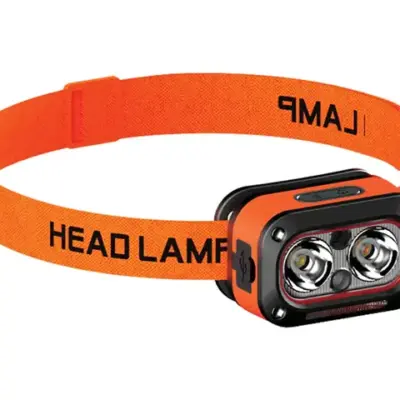 Porodo Wave-Sensor Rechargeable LED Headlamp - Orange