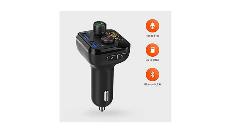 Porodo Wireless FM Transmitter Car Charger 3.4A with Bass Boost