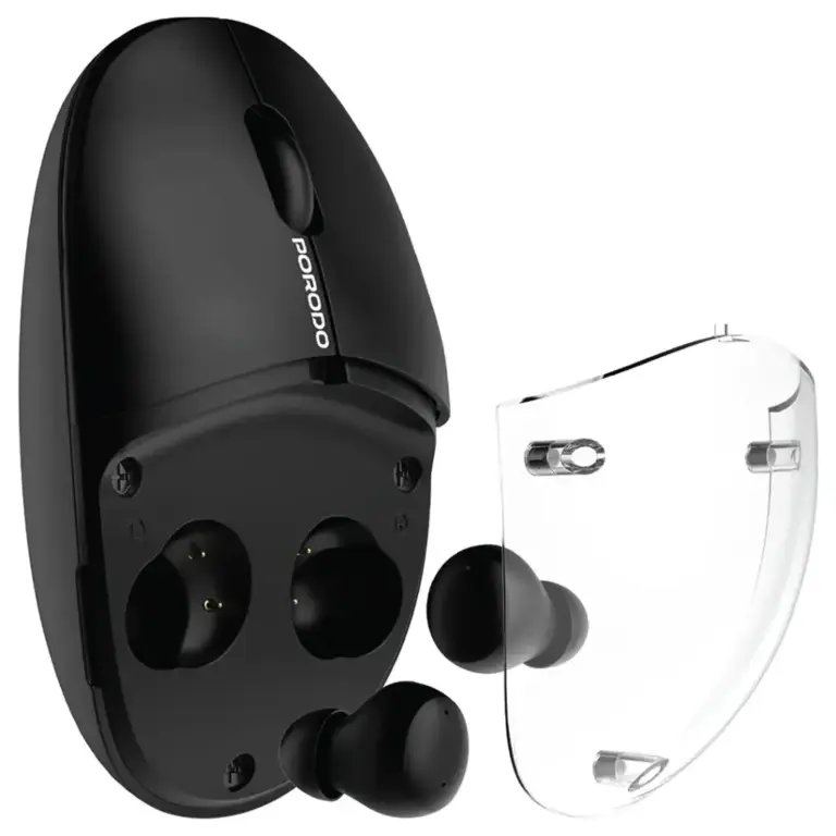 Porodo Wireless TWS Earbud & Mouse with Transparent Magnetic Cover