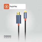 Porodo Woven Cable Lightning to HDMI