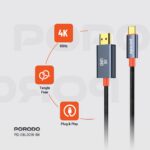 Porodo Woven Cable Type-C to HDMI